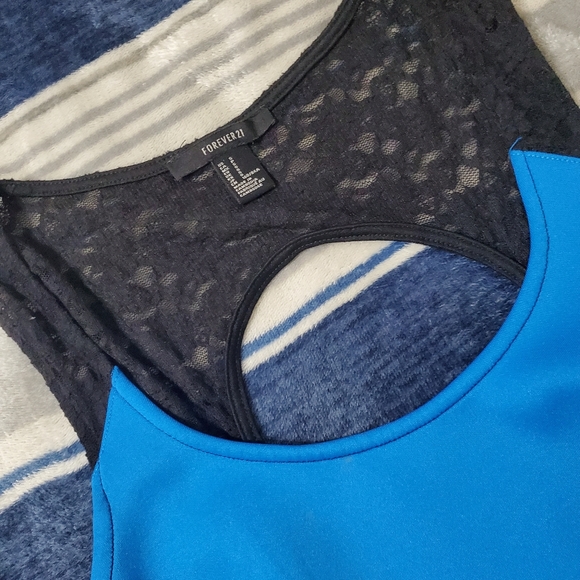 Blue Lace Straps Dress - Picture 3 of 9